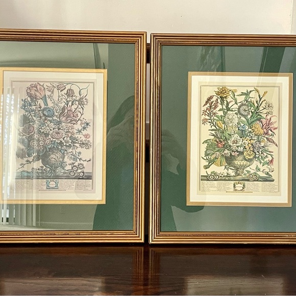 2 Framed Matted Vintage Floral Flower Botanical Bouquet Prints Litho Robert Furb - Picture 13 of 14